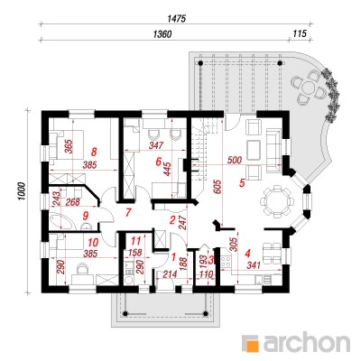  Maja punastes pihlakates 3 1. korruse plaan