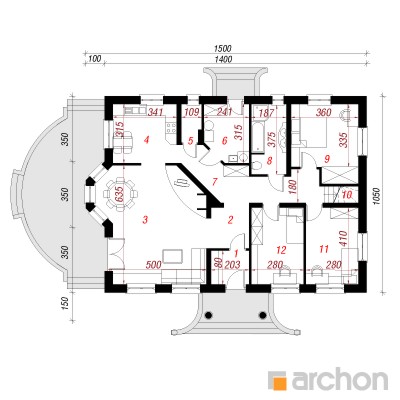  Maja punastes pihlakates 4 (PD) 1. korruse plaan