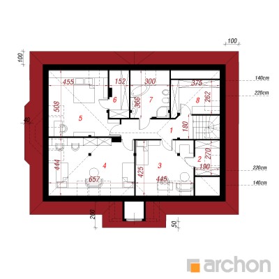  Maja punastes pihlakates 4 (PD) 2. korruse plaan