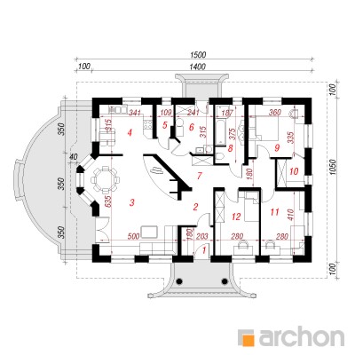  Maja punastes pihlakates 4 1. korruse plaan