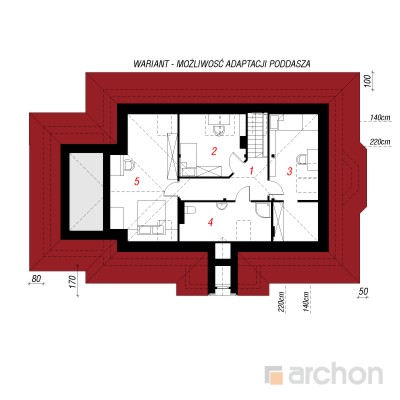  Maja punastes pihlakates (G) 2. korruse plaan