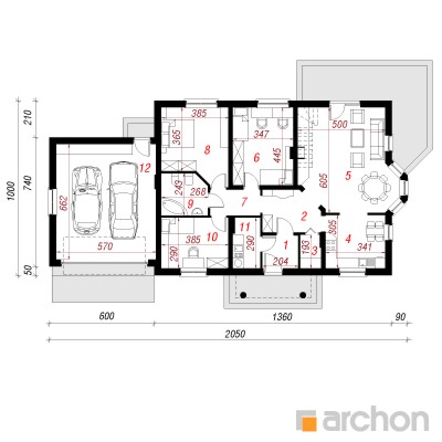  Maja punastes pihlakates (G2) 1. korruse plaan