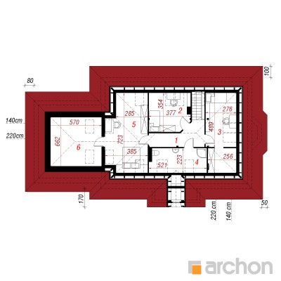  Maja punastes pihlakates (G2) 2. korruse plaan