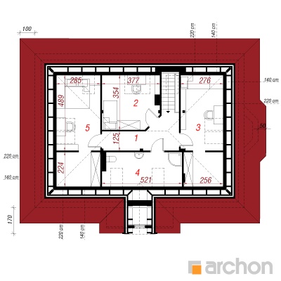  Maja punastes pihlakates (PD) 2. korruse plaan
