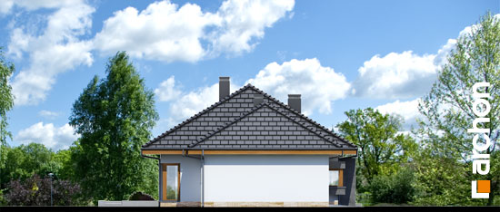 Maja punastes pihlakates (GN) vaade