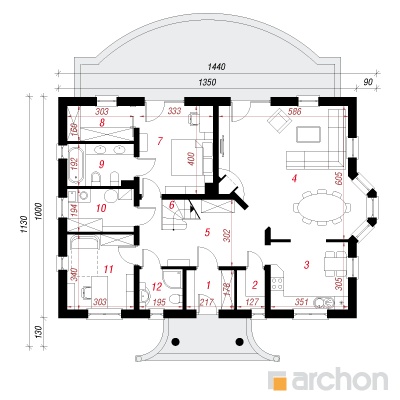  Maja punastes pihlakates 5 1. korruse plaan