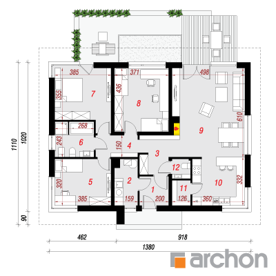  Maja punastes pihlakates 8 (N) 1. korruse plaan