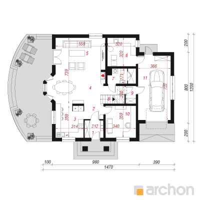  Maja jasmiinides 1. korruse plaan