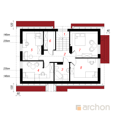  Maja puuvõõrikutes 2. korruse plaan