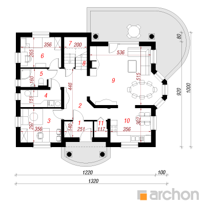  Maja siilkübarates 1. korruse plaan