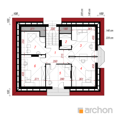  Maja siilkübarates 2. korruse plaan