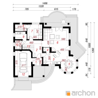  Maja palmliiliates 1. korruse plaan