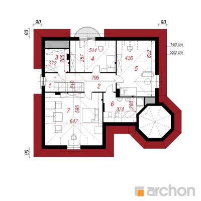  Maja palmliiliates 2. korruse plaan