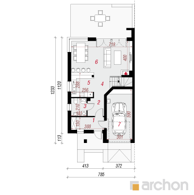  Villa Julia (B) 1. korruse plaan