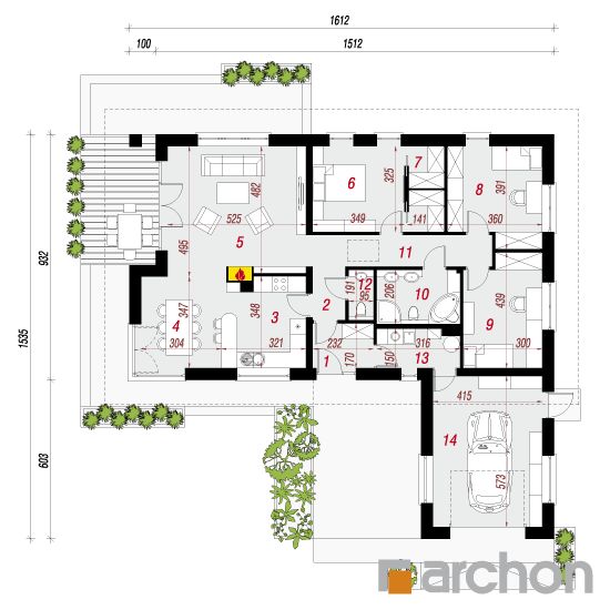  Maja kakaopuudes 2 1. korruse plaan
