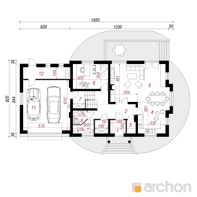  Maja kallades (G2) 1. korruse plaan