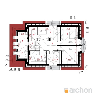  Maja kallades (P) 2. korruse plaan