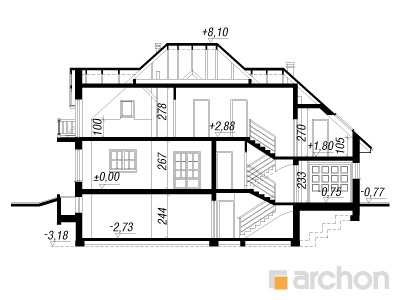 Maja kallades (P) lõige