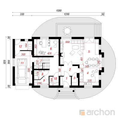  Maja kallades 1. korruse plaan