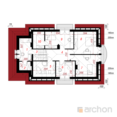  Maja kallades 2. korruse plaan