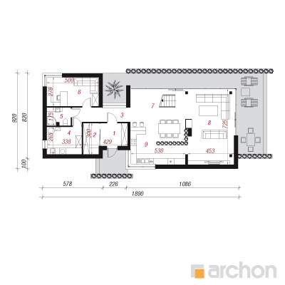  Maja läätspuudes 1. korruse plaan
