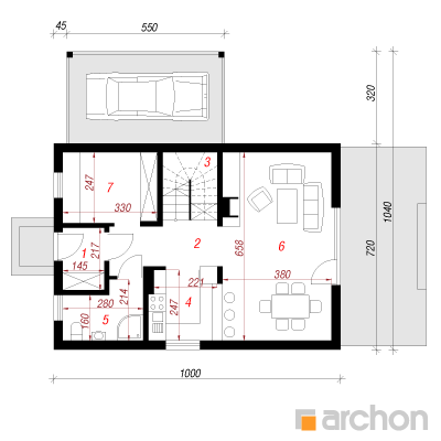 Maja kastanites 2 1. korruse plaan