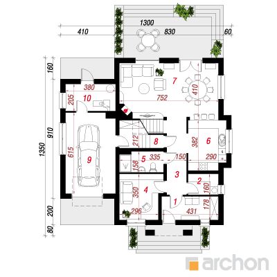  Maja toakaskedes 1. korruse plaan