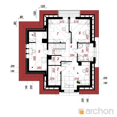  Maja toakaskedes 2. korruse plaan