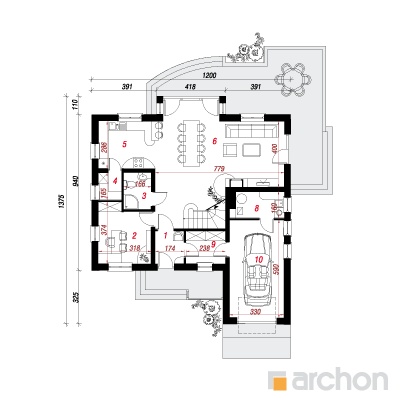  Maja kiivides 1. korruse plaan