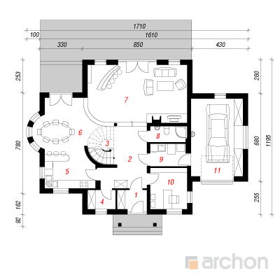  Maja vahtrates 1. korruse plaan