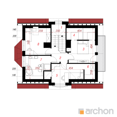  Maja koriandrites (P) 2. korruse plaan