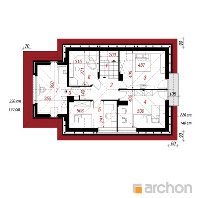  Maja ristikheinas (G) 2. korruse plaan