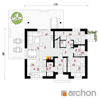  Maja Kordia'tes 1. korruse plaan