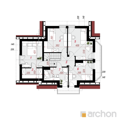  Maja mägimändides (P) 2. korruse plaan