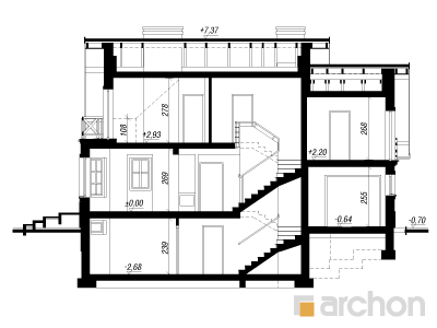 Maja mägimändides (P) lõige