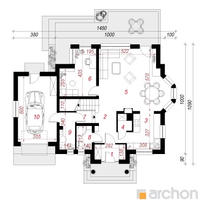  Maja mägimändides 2 1. korruse plaan