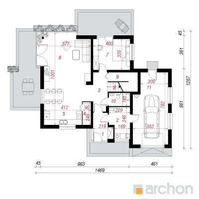  Maja kollajuurtes 1. korruse plaan