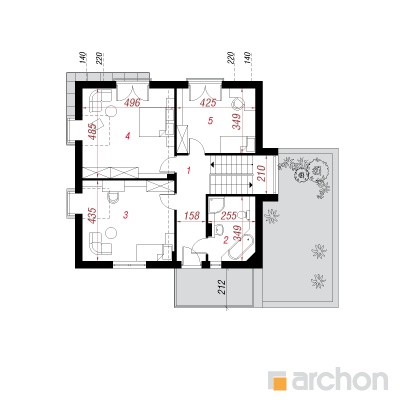  Maja kollajuurtes 2. korruse plaan