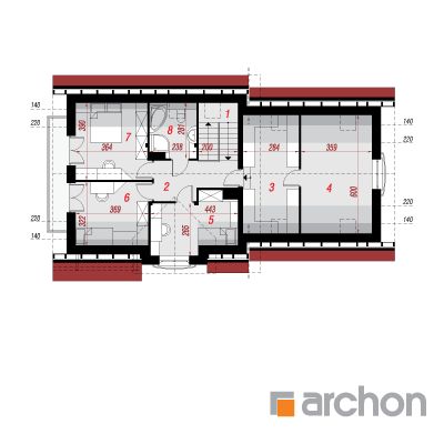  Maja lantaanides (G2) 2. korruse plaan