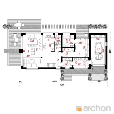  Maja loorberipuulistes 1. korruse plaan