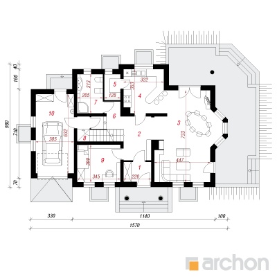  Maja levkoides (P) 1. korruse plaan