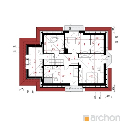  Maja levkoides (P) 2. korruse plaan