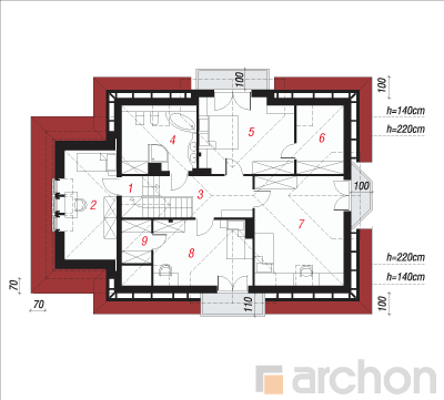 Maja levkoides 2. korruse plaan