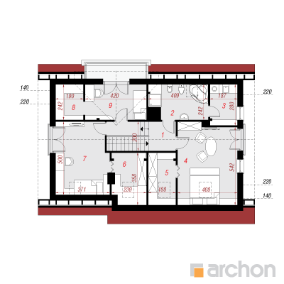  Maja litseade all (G2) 2. korruse plaan