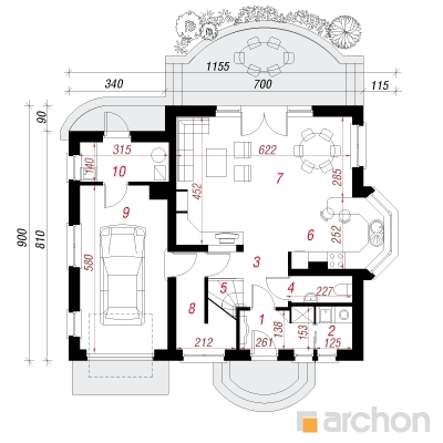  Maja ligustris 1. korruse plaan