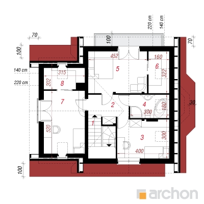  Maja ligustris 2. korruse plaan