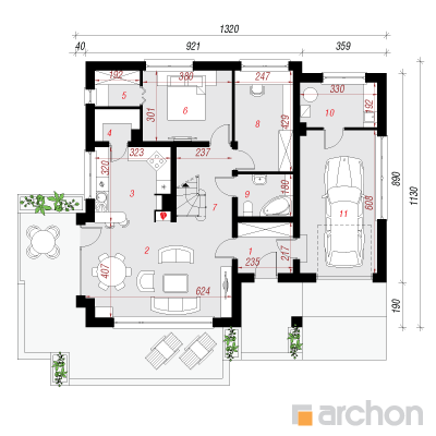  Maja sirelites (GPD) 1. korruse plaan