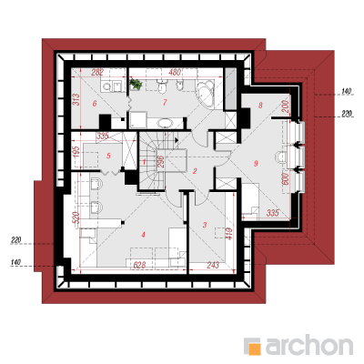  Maja sirelites (GPD) 2. korruse plaan