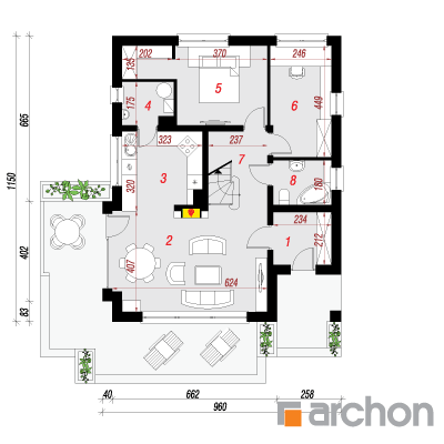  Maja sirelites (PD) 1. korruse plaan