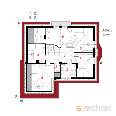  Maja seedermändides 2. korruse plaan